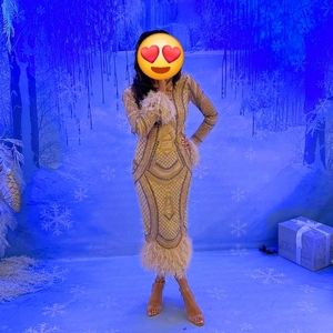 ASOS beaded open back midi dress